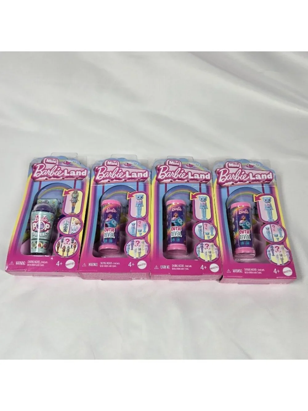 Lot of 4 Barbie Mini BarbieLand Color & Cutie Reveal 1.5